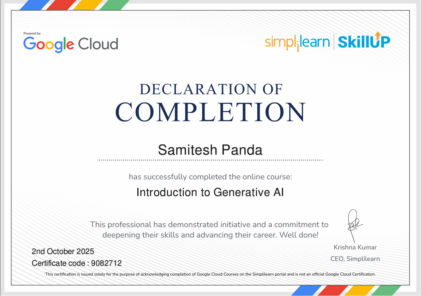 Learning GEN-AI Certificate